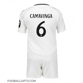 Real Madrid Eduardo Camavinga #6 Fußballbekleidung Heimtrikot Kinder 2024-25 Kurzarm (+ kurze hosen)